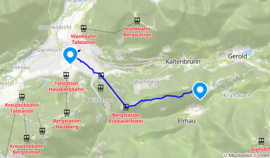 Kartenausschnitt Berggasthof Eckbauer